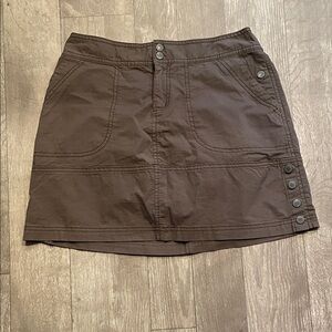 Title Nine Brown Mini Skirt with Button Side Detail